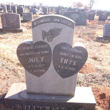 BUITENDAG Thys 1939- &amp; Joey 1937-1988