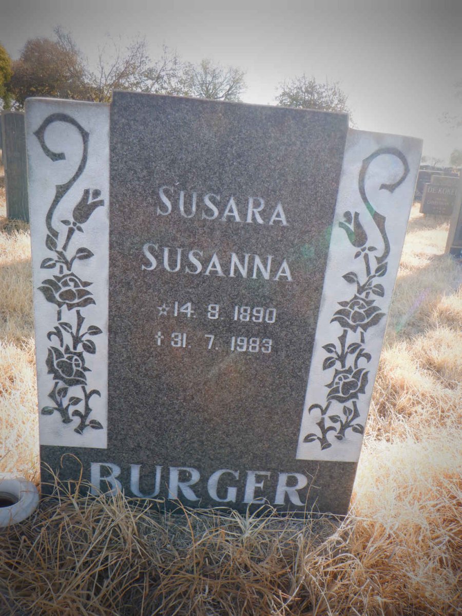 BURGER Susara Susanna 1890-1983