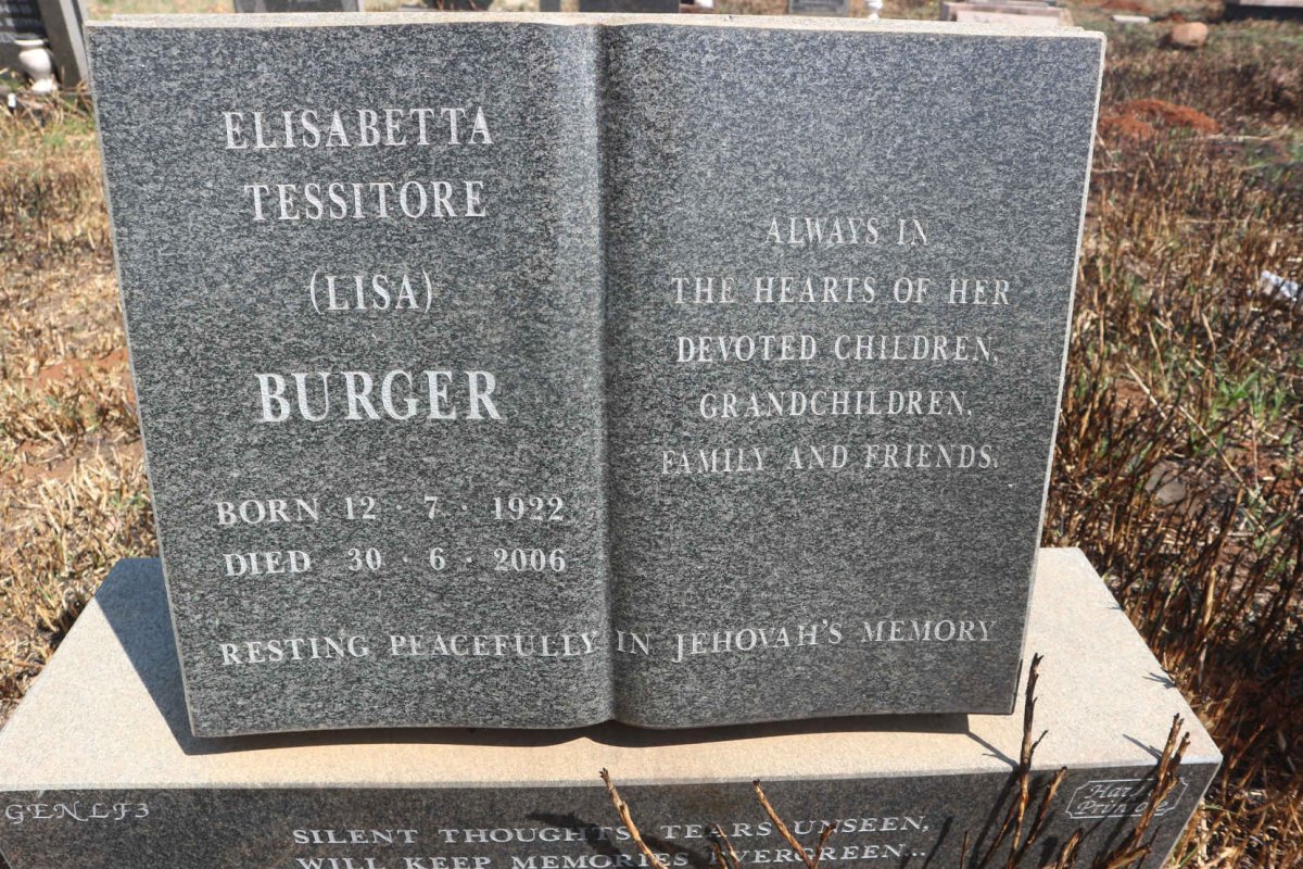 BURGER Elisabetta Tessitore 1922-2006