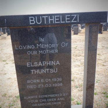 BUTHELEZI Elsaphina Thuntsu 1936-1998
