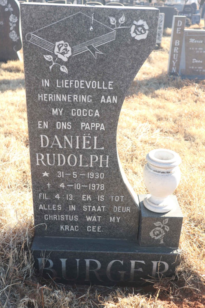 BURGER Daniel Rudolph 1930-1978