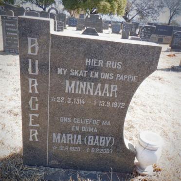 BURGER Minnaar 1914-1972 &amp; Maria 1920-2007