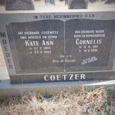 COETZER Cornelis 1911-2006 &amp; Kate Ann 1905-1983