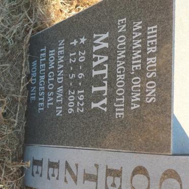 COETZEE Matty 1922-2006