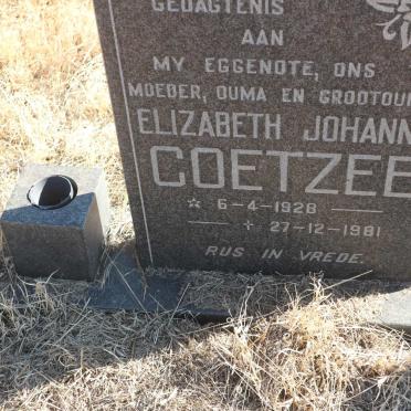 COETZEE Elizabeth Johanna 1928-1981