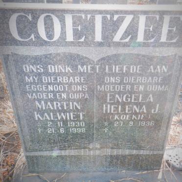 COETZEE Martin Kalwiet 1930-1998 &amp; Engela Helena J. 1936-
