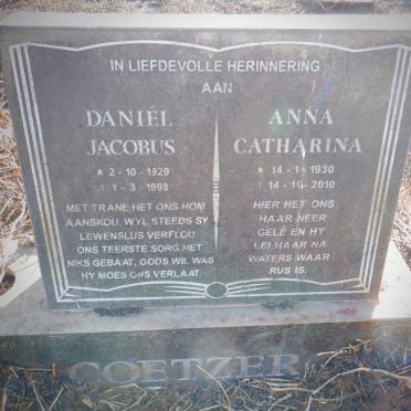 COETZER Daniel Jacobus 1929-1998 &amp; Anna Catharina 1930-2010