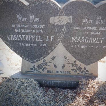 COETZEE Christoffel J.F. 1899-1973 &amp; Margaret L. 1904-1979
