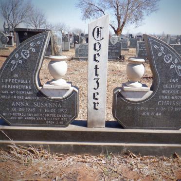 COETZER Chrissie 1916-1994 :: COETZER Anna Susanna 1945-1992