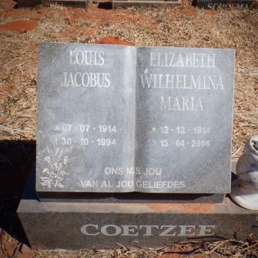 COETZEE Louis Jacobus 1914-1994 &amp; Elizabeth Wilhelmina Maria 1914-2006