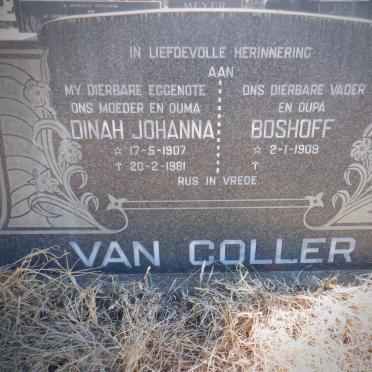 COLLER Boshoff, van 1909- &amp; Dinah Johanna 1907-1981