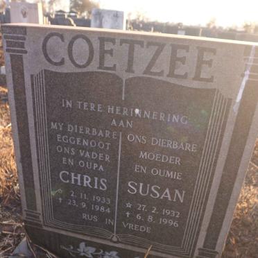 COETZEE Chris 1933-1984 &amp; Susan 1932-1996