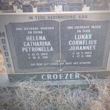 CROEZER Lukas Cornelius Johannes 1903-1981 &amp; Helena Catharina Petronella 1903-1981