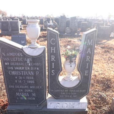 CRONJE Christiaan P. 1934-1986 &amp; Maria M. 1939-