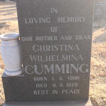 CUMMING Christina Wilhelmina 1900-1979