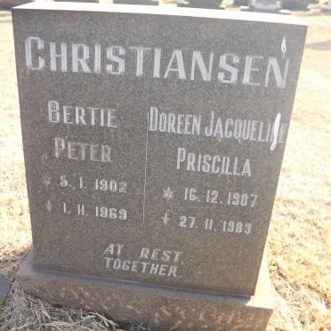 CHRISTIANSEN Bertie Peter 1902-1969 &amp; Doreen Jacqueline Priscilla 1907-1983