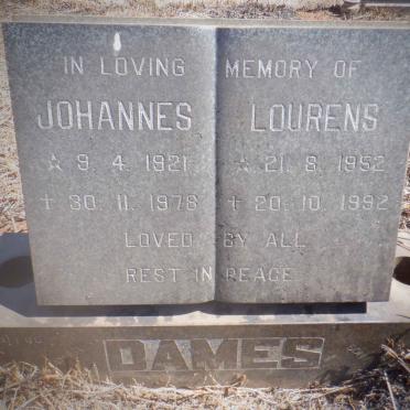 DAMES Johannes 1921-1978 :: DAMES Lourens 1952-1992