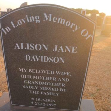 DAVIDSON Alison Jane 1925-1997