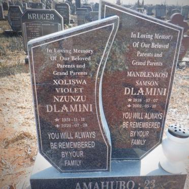 DLAMINI Mandlenkosi Samson 1938-2002 &amp; Xoliswa Violet Nzunza 1931-2020