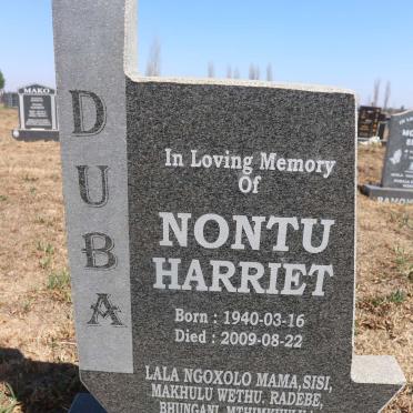 DUBA Nontu Harriet 1940-2009