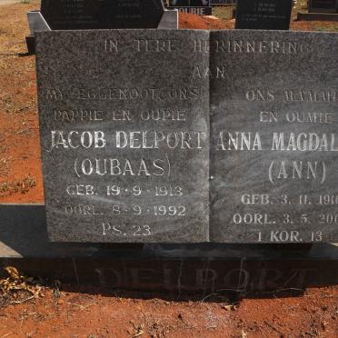 DELPORT Jacob 1913-1992 &amp; Anna Magdalena 1916-2007