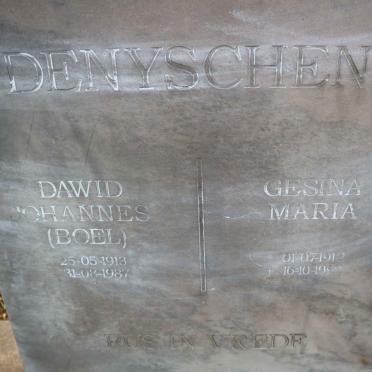 DENYSCHEN Dawid Johannes 1913-1987 &amp; Gesina Maria 1912-1992