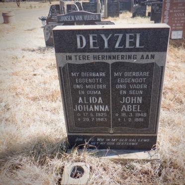 DEYZEL John Abel 1948-1991 &amp; Alida Johanna 1925-1983