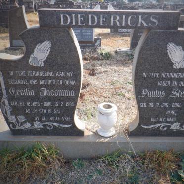 DIEDERICKS Paulus Stephanus 1916-1986 &amp; Cecilia Jacomina 1918-1985