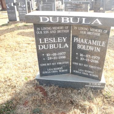 DUBULA Phakamile Boldwin 1973-2016 :: DUBULA Lesley 1977-1998