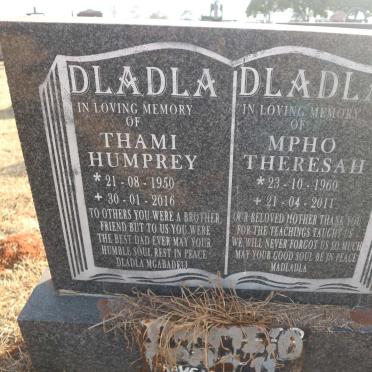 DLADLA Thami Humprey 1950-2016 &amp; Mpho Theresah 1960-2011