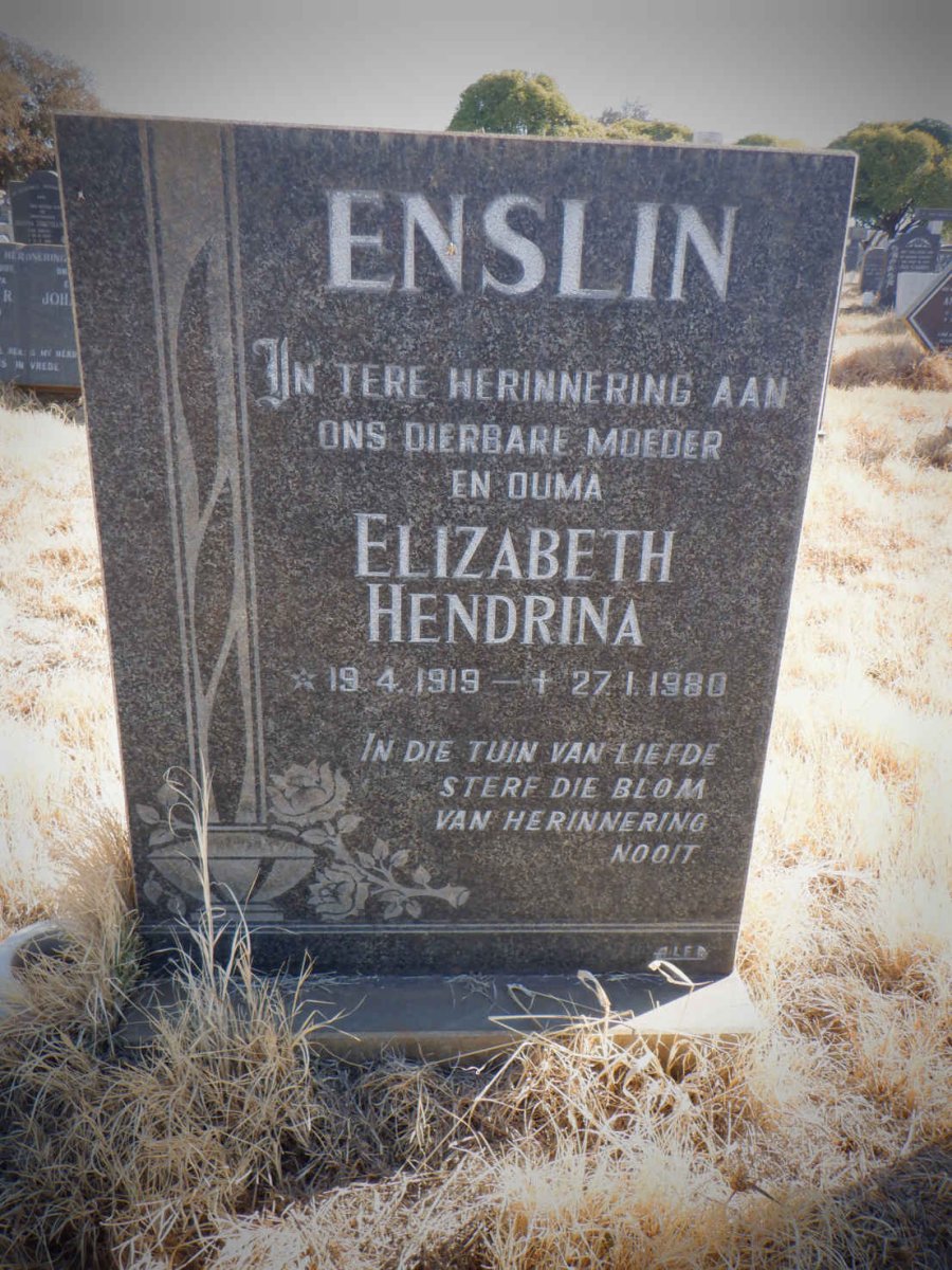 ENSLIN Elizabeth Hendrina 1919-1980