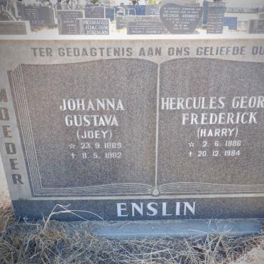 ENSLIN Hercules George Frederick 1886-1984 &amp; Johanna Gustava 1889-1982