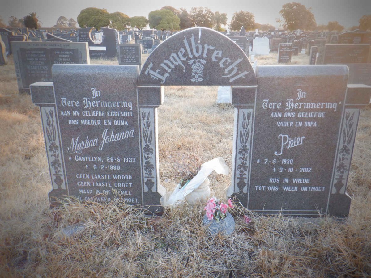 ENGELBRECHT Pieter 1930-2012 &amp; Martina Johanna CASTELYN 1933-1980