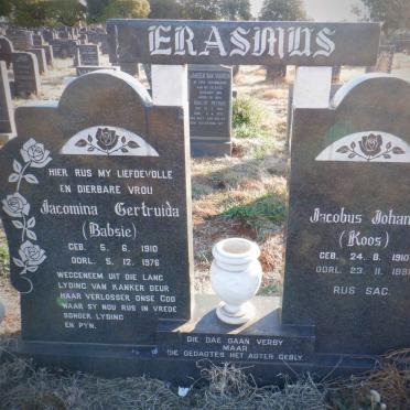 ERASMUS Jacobus Johannes 1910-1991 &amp; Jacomina Gertruida 1910-1976
