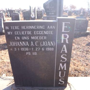 ERASMUS Johanna A.C. 1936-1988