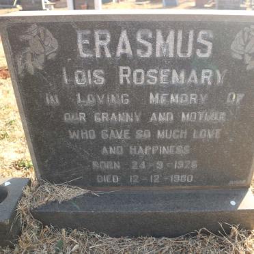 ERASMUS Lois Rosemary 1926-1980