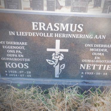 ERASMUS Koos 1928-2014 &amp; Nettie 1933-