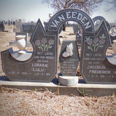 EEDEN Jacobus Frederick, van 1921-1994 &amp; Loraine 1925-1991