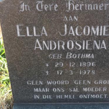 ENGELBRECHT Ella Jacomiena Androsiena nee BOTHMA 1896-1978