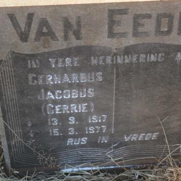 EEDEN Gerhardus Jacobus, van 1917-1977