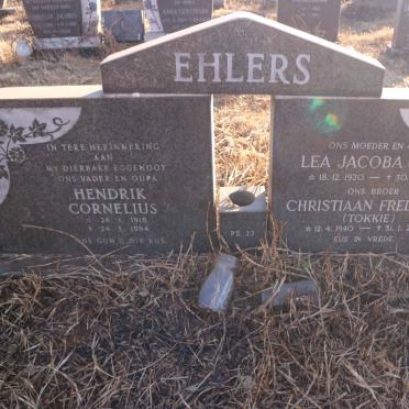 EHLERS Hendrik Cornelius 1918-1984 &amp; Lea Jacoba FICK 1920-1997 :: EHLERS Christiaan Frederick 1940-2011