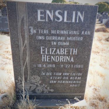 ENSLIN Elizabeth Hendrina 1919-1980