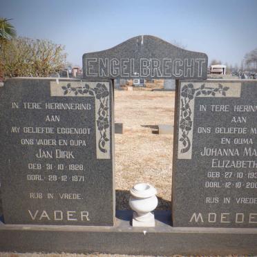 ENGELBRECHT Jan Dirk 1928-1971 &amp; Johanna Maria Elizabeth 1931-2001