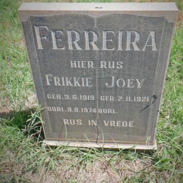 FERREIRA Frikkie 1919-1974 &amp; Joey 1921-