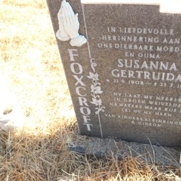 FOXCROFT Susanna Gertruida 1908-1983