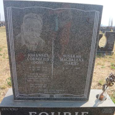 FOURIE Johannes Cornelius 1946-2008 &amp; Susarah Magdalena 1952-