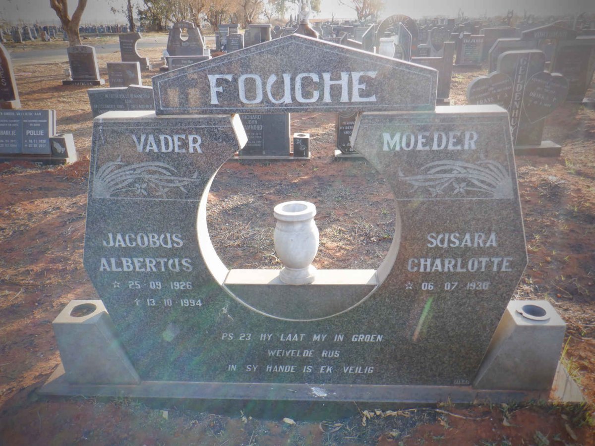 FOUCHE Jacobus Albertus 1926-1994 &amp; Susara Charlotte 1930-