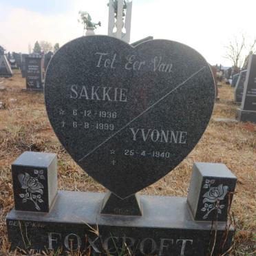 FOXCROFT Sakkie 1936-1999 &amp; Yvonne 1940- 