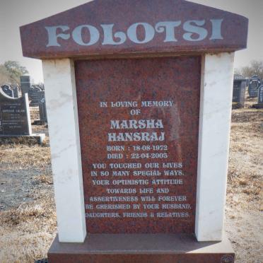FOLOTSI Marsha Hansraj 1972-2003