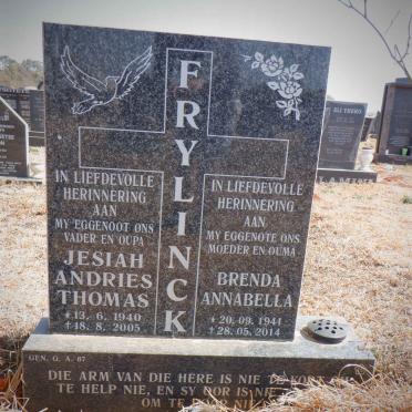 FRYLINCK Josiah Andries Thomas 1940-2005 &amp; Brenda Annabella 1941-2014